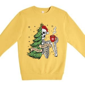 Sorta Merry Sorta Scary Skeleton Snow Christmas Tree Xmas Premium Crewneck Sweatshirt