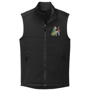 Sorta Merry Sorta Scary Skeleton Snow Christmas Tree Xmas Collective Smooth Fleece Vest