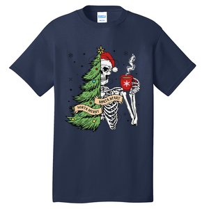 Sorta Merry Sorta Scary Skeleton Snow Christmas Tree Xmas Tall T-Shirt