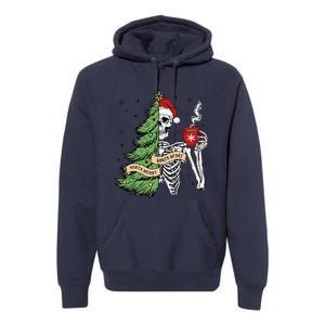 Sorta Merry Sorta Scary Skeleton Snow Christmas Tree Xmas Premium Hoodie