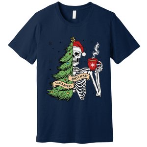 Sorta Merry Sorta Scary Skeleton Snow Christmas Tree Xmas Premium T-Shirt