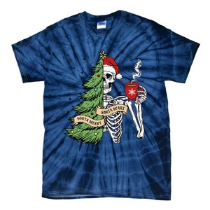 Sorta Merry Sorta Scary Skeleton Snow Christmas Tree Xmas Tie-Dye T-Shirt