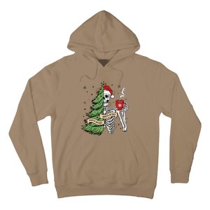 Sorta Merry Sorta Scary Skeleton Snow Christmas Tree Xmas Hoodie