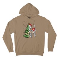 Sorta Merry Sorta Scary Skeleton Snow Christmas Tree Xmas Hoodie