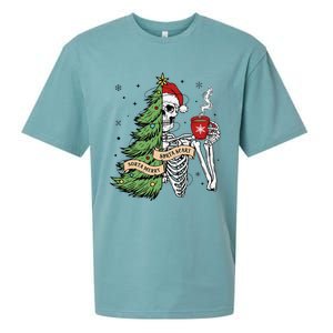 Sorta Merry Sorta Scary Skeleton Snow Christmas Tree Xmas Sueded Cloud Jersey T-Shirt