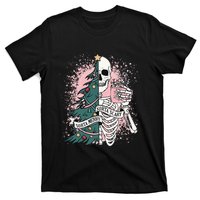 Sorta Merry Sorta Scary Funny Christmas Skeleton Bleached  T-Shirt