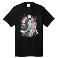 Sorta Merry Sorta Scary Funny Christmas Skeleton Bleached  Tall T-Shirt