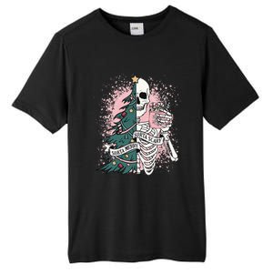 Sorta Merry Sorta Scary Funny Christmas Skeleton Bleached  Tall Fusion ChromaSoft Performance T-Shirt