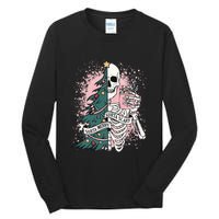 Sorta Merry Sorta Scary Funny Christmas Skeleton Bleached  Tall Long Sleeve T-Shirt