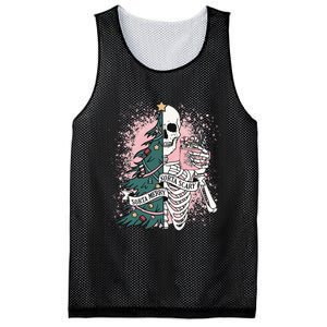 Sorta Merry Sorta Scary Funny Christmas Skeleton Bleached  Mesh Reversible Basketball Jersey Tank