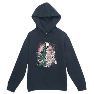 Sorta Merry Sorta Scary Funny Christmas Skeleton Bleached  Urban Pullover Hoodie