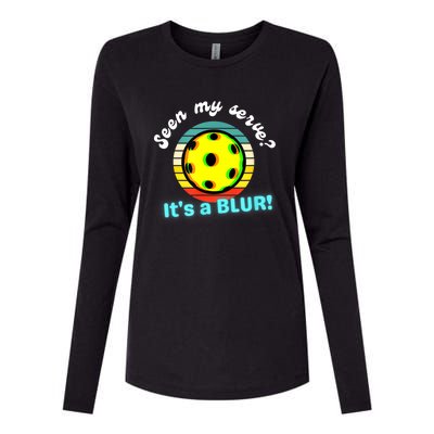 Seen My Serve It's A Blur Pickleball Womens Cotton Relaxed Long Sleeve T-Shirt