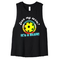 Seen My Serve It's A Blur Pickleball Women's Racerback Cropped Tank