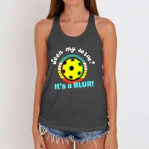 Seen My Serve It's A Blur Pickleball Women's Knotted Racerback Tank