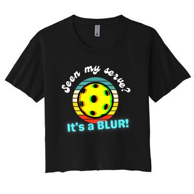 Seen My Serve It's A Blur Pickleball Women's Crop Top Tee