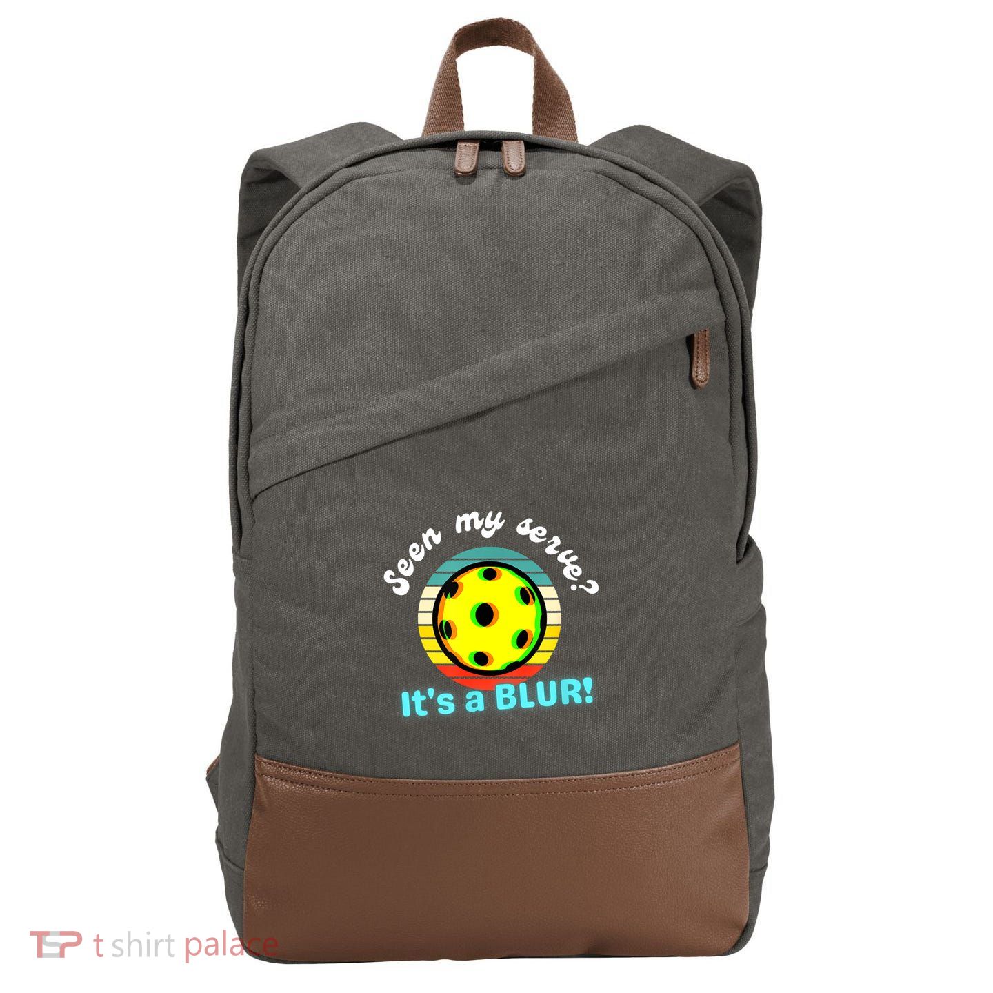 Seen My Serve It's A Blur Pickleball Cotton Canvas Backpack