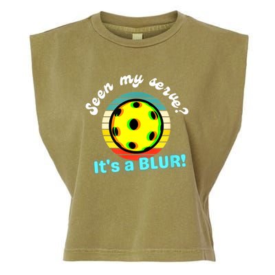 Seen My Serve It's A Blur Pickleball Garment-Dyed Women's Muscle Tee