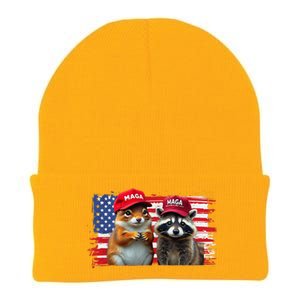 Social Media Star Peanut The Squirrel & Fred The Raccoon Knit Cap Winter Beanie