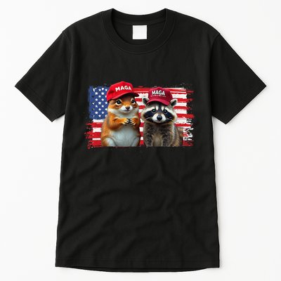 Social Media Star Peanut The Squirrel & Fred The Raccoon Tall T-Shirt