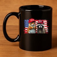 Social Media Star Peanut The Squirrel & Fred The Raccoon 11oz C Handle Ceramic Mug