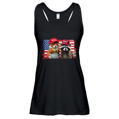 Social Media Star Peanut The Squirrel & Fred The Raccoon Ladies Essential Flowy Tank