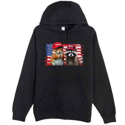 Social Media Star Peanut The Squirrel & Fred The Raccoon Premium Pullover Hoodie