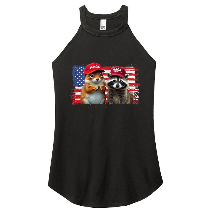 Social Media Star Peanut The Squirrel & Fred The Raccoon Women's Perfect Tri Rocker Tank