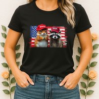 Social Media Star Peanut The Squirrel & Fred The Raccoon Womens T-Shirt