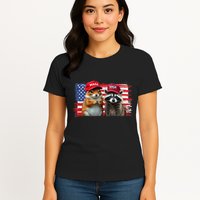 Social Media Star Peanut The Squirrel & Fred The Raccoon Womens T-Shirt