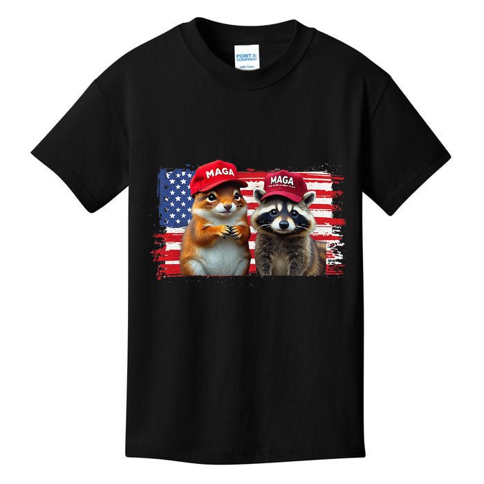 Social Media Star Peanut The Squirrel & Fred The Raccoon Kids T-Shirt