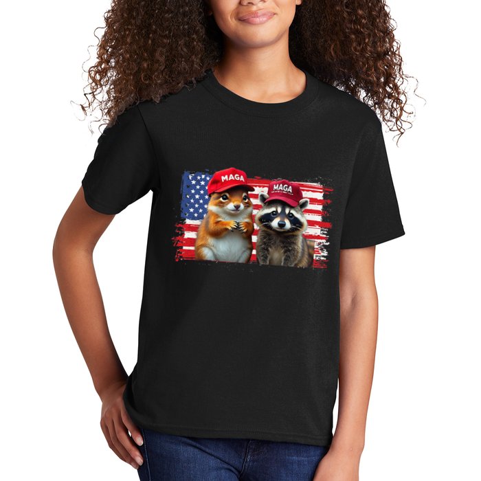 Social Media Star Peanut The Squirrel & Fred The Raccoon Kids T-Shirt