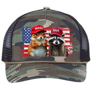 Social Media Star Peanut The Squirrel & Fred The Raccoon Retro Rope Trucker Hat Cap