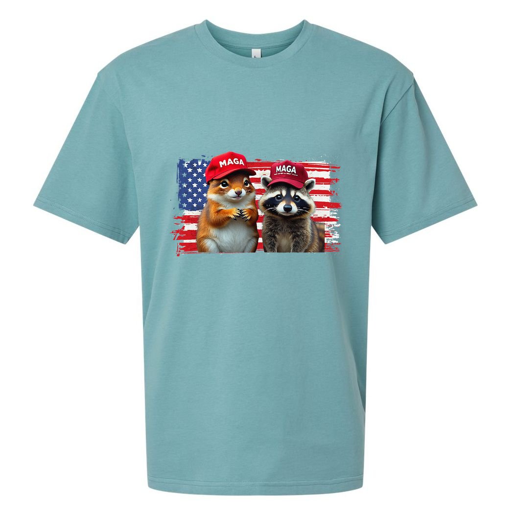 Social Media Star Peanut The Squirrel & Fred The Raccoon Sueded Cloud Jersey T-Shirt