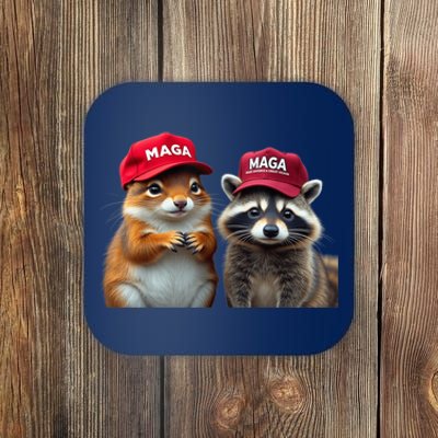 Social Media Star Peanut The Squirrel & Fred The Raccoon Coaster