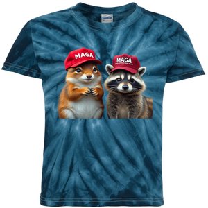 Social Media Star Peanut The Squirrel & Fred The Raccoon Kids Tie-Dye T-Shirt