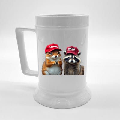 Social Media Star Peanut The Squirrel & Fred The Raccoon Beer Stein