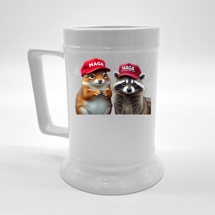 Social Media Star Peanut The Squirrel & Fred The Raccoon Beer Stein