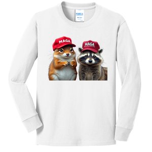 Social Media Star Peanut The Squirrel & Fred The Raccoon Kids Long Sleeve Shirt