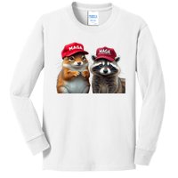 Social Media Star Peanut The Squirrel & Fred The Raccoon Kids Long Sleeve Shirt