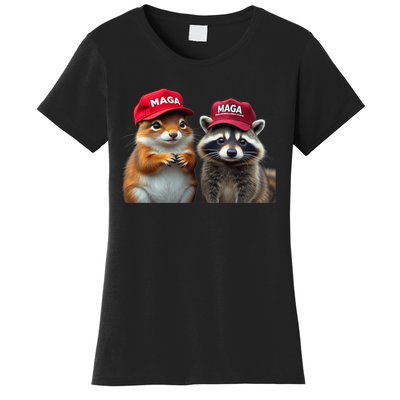 Social Media Star Peanut The Squirrel & Fred The Raccoon Maga Women's T-Shirt