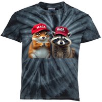 Social Media Star Peanut The Squirrel & Fred The Raccoon Maga Kids Tie-Dye T-Shirt