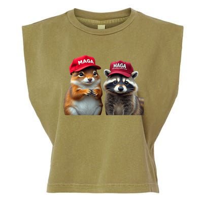 Social Media Star Peanut The Squirrel & Fred The Raccoon Maga Garment-Dyed Women's Muscle Tee