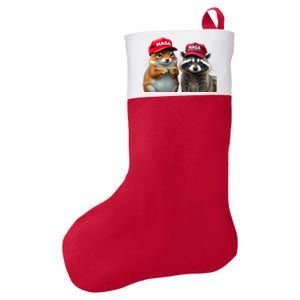 Social Media Star Peanut The Squirrel & Fred The Raccoon Maga Felt Holiday Christmas Stocking