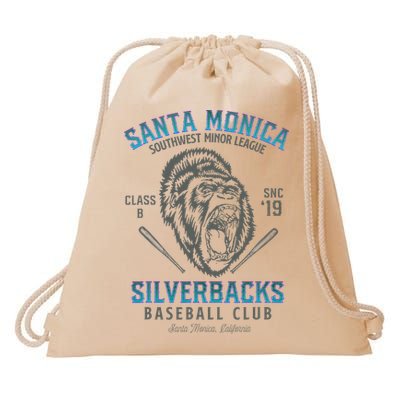 Santa Monica Silverbacks Minor League Retro Baseball Team Drawstring Bag