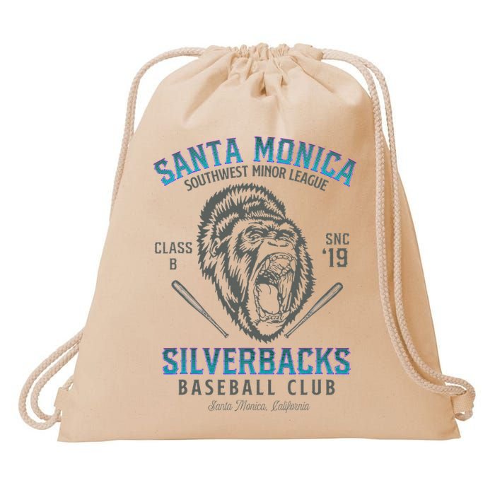 Santa Monica Silverbacks Minor League Retro Baseball Team Drawstring Bag