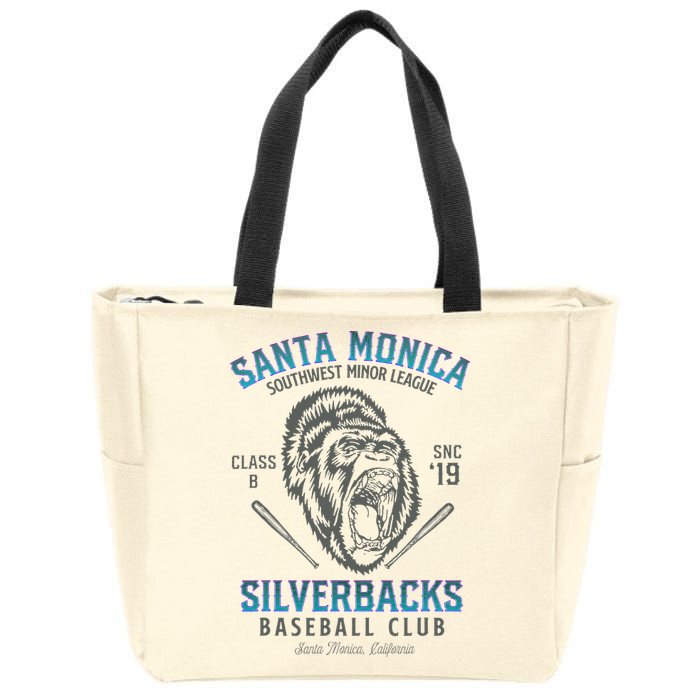 Santa Monica Silverbacks Minor League Retro Baseball Team Zip Tote Bag
