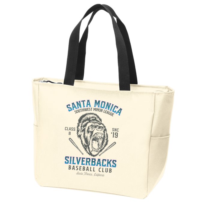 Santa Monica Silverbacks Minor League Retro Baseball Team Zip Tote Bag