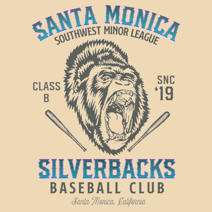 Santa Monica Silverbacks Minor League Retro Baseball Team Zip Tote Bag