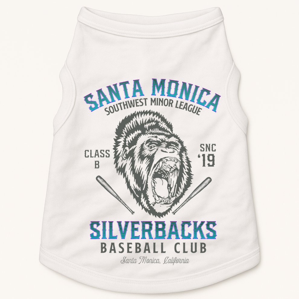 Santa Monica Silverbacks Minor League Retro Baseball Team Doggie Tank
