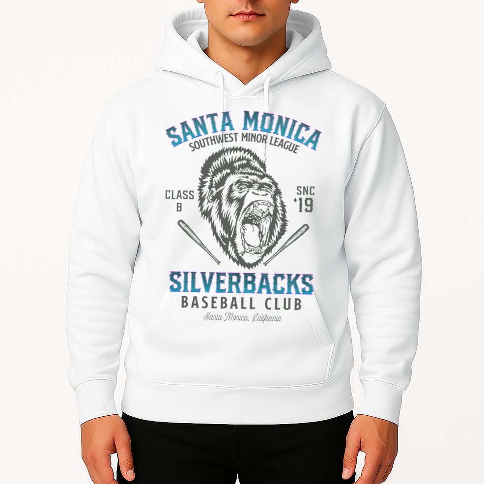 Santa Monica Silverbacks Minor League Retro Baseball Team Hoodie